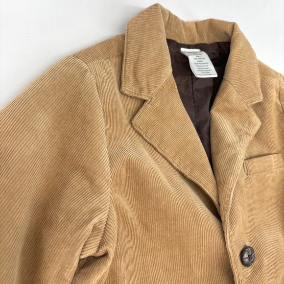Vintage 00s Gymboree Boys Corduroy Blazer Jacket Elbow Patches Tan Size 2T - Picture 3 of 9